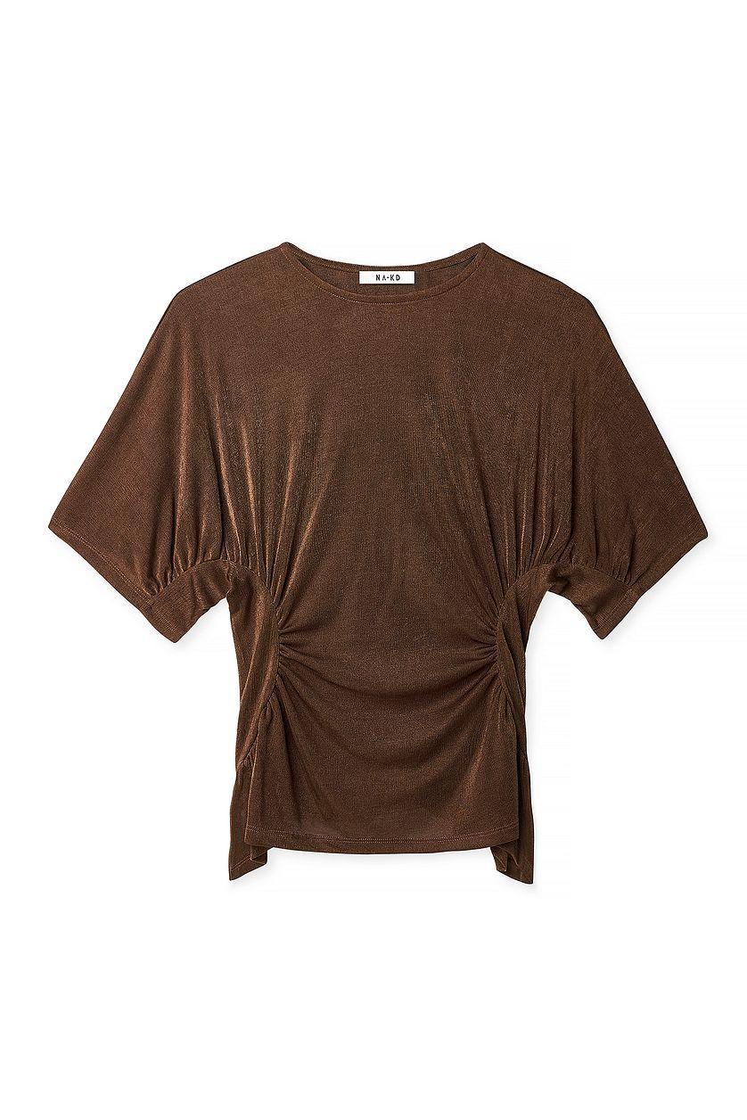 Draped Short Sleeve Top Product Image
