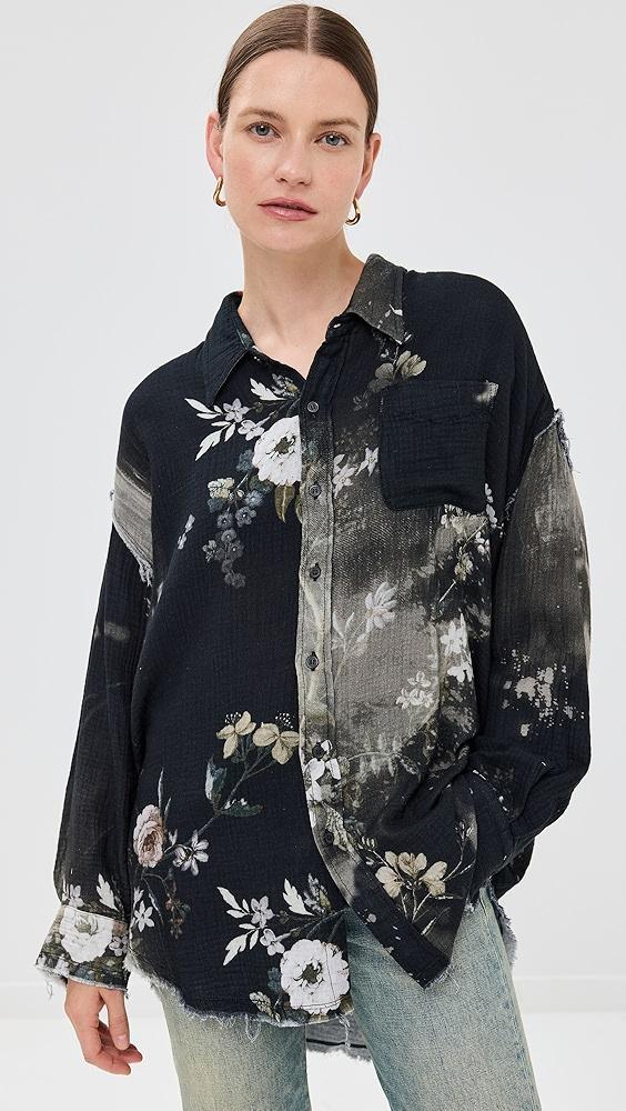 R13 Shredded Seam Drop Neck Shirt | Shopbop Product Image