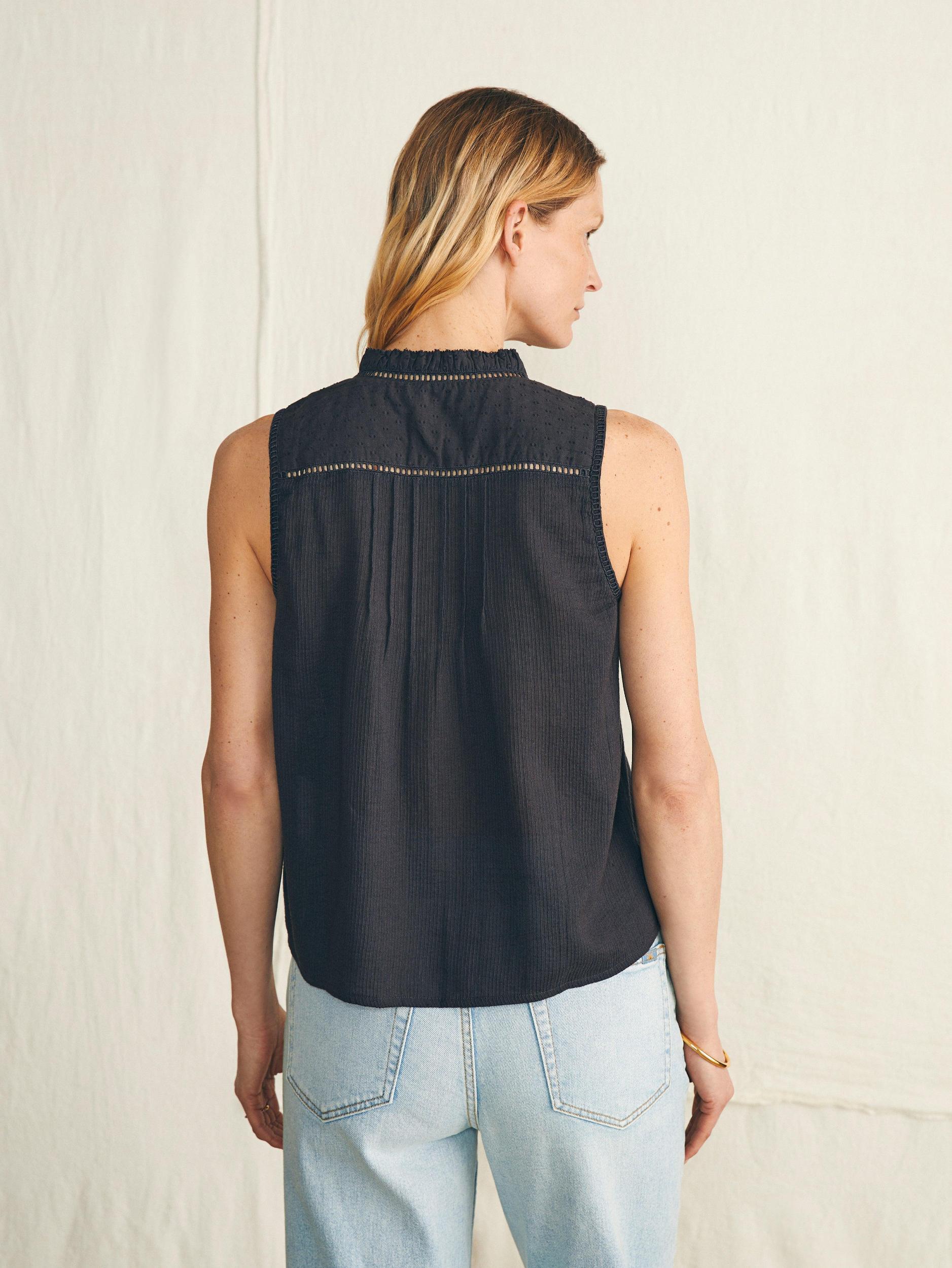 Willa Sleeveless Top - Washed Black Female Product Image