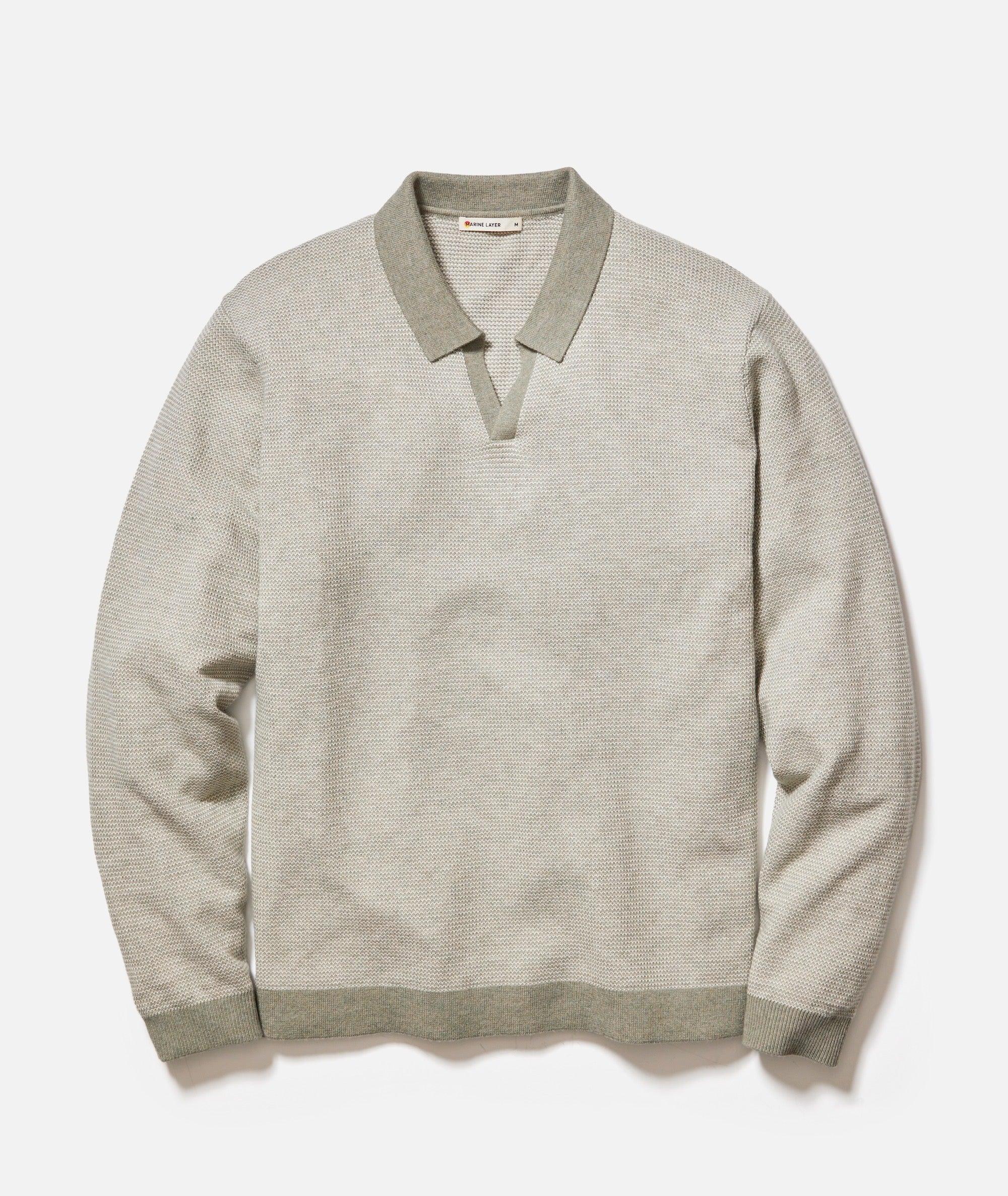 Liam Long Sleeve Sweater Polo Product Image
