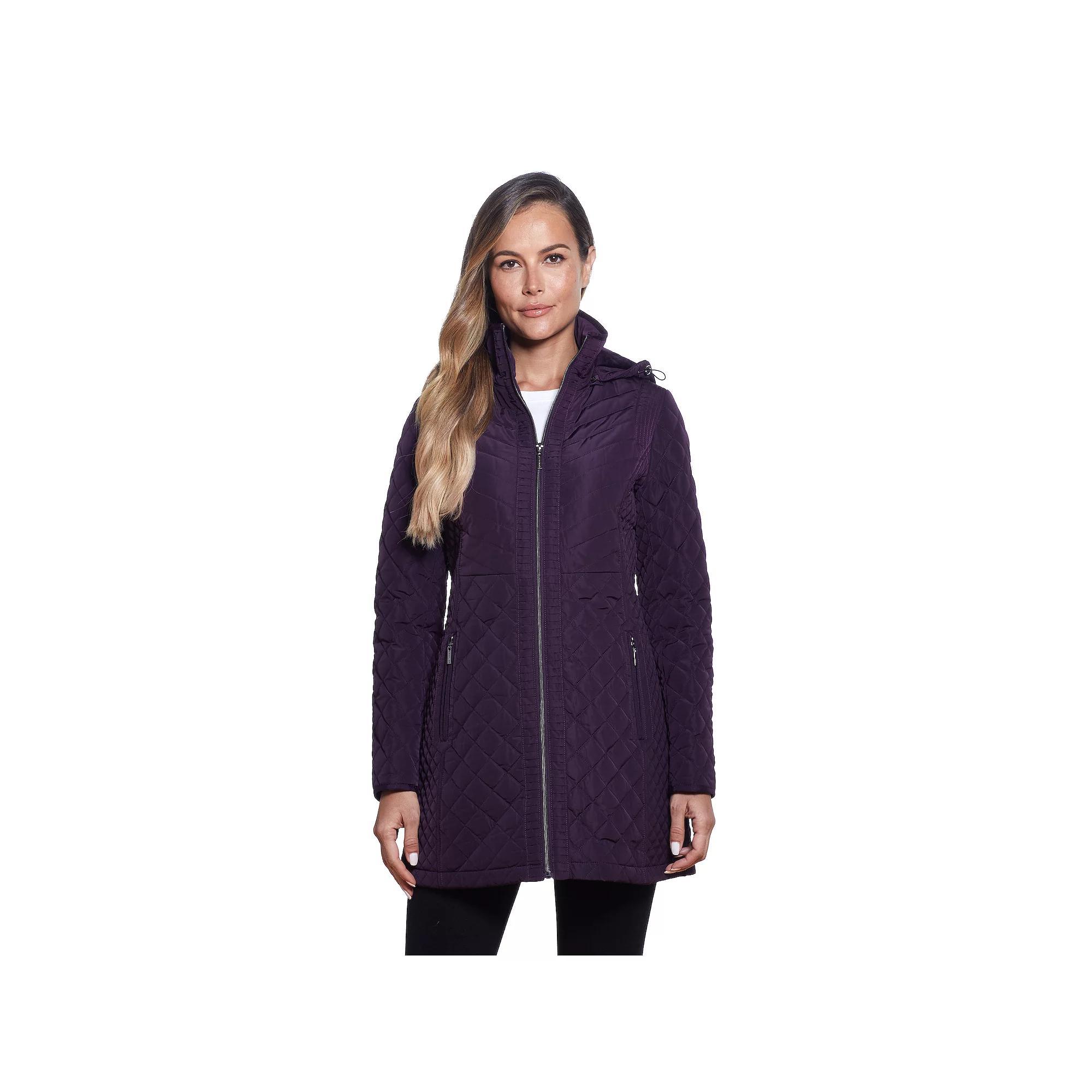 Womens Gallery Faux-Fur Hood Quilted Jacket Product Image