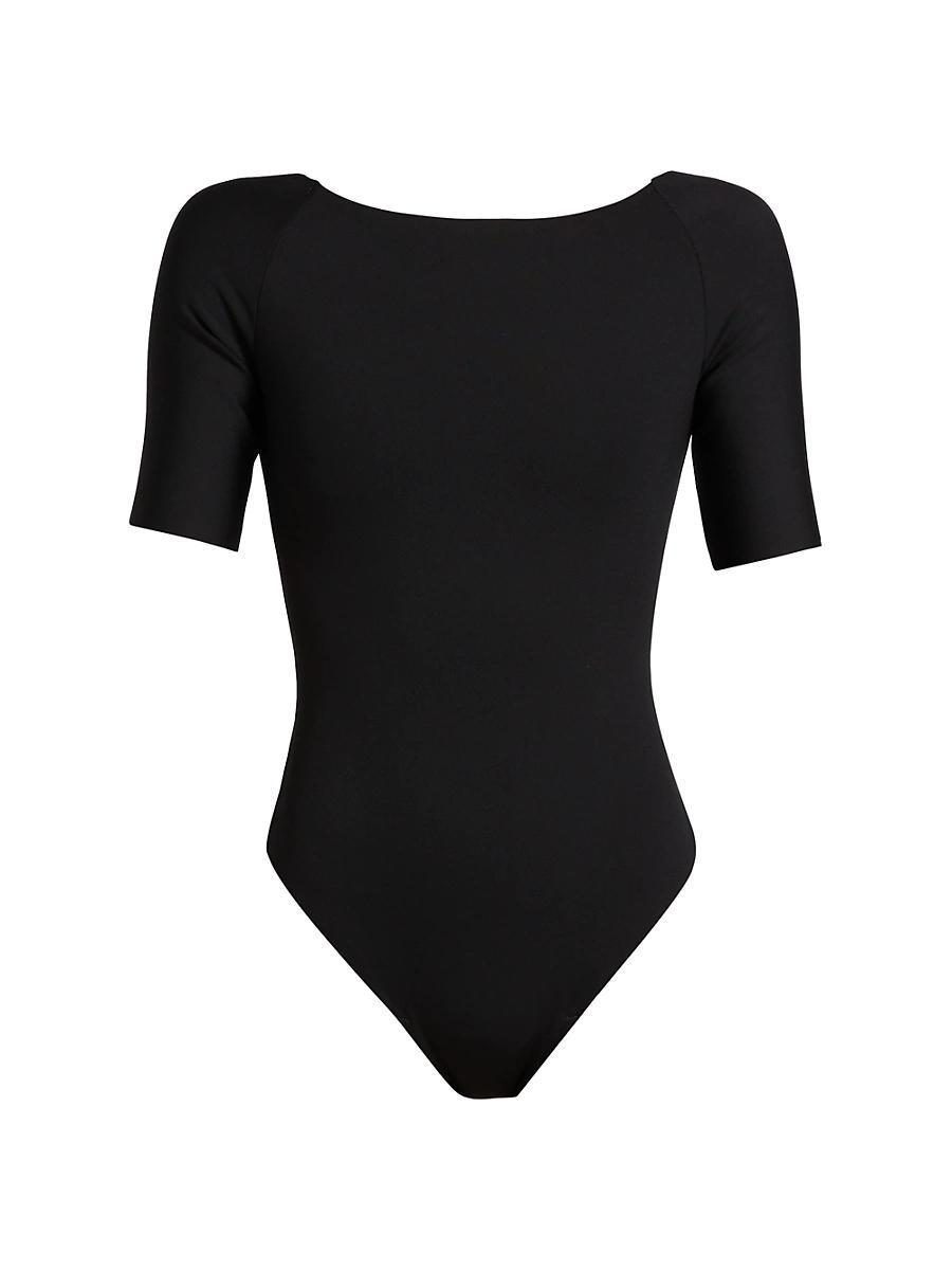 Womens Neoprene Boatneck Bodysuit Product Image