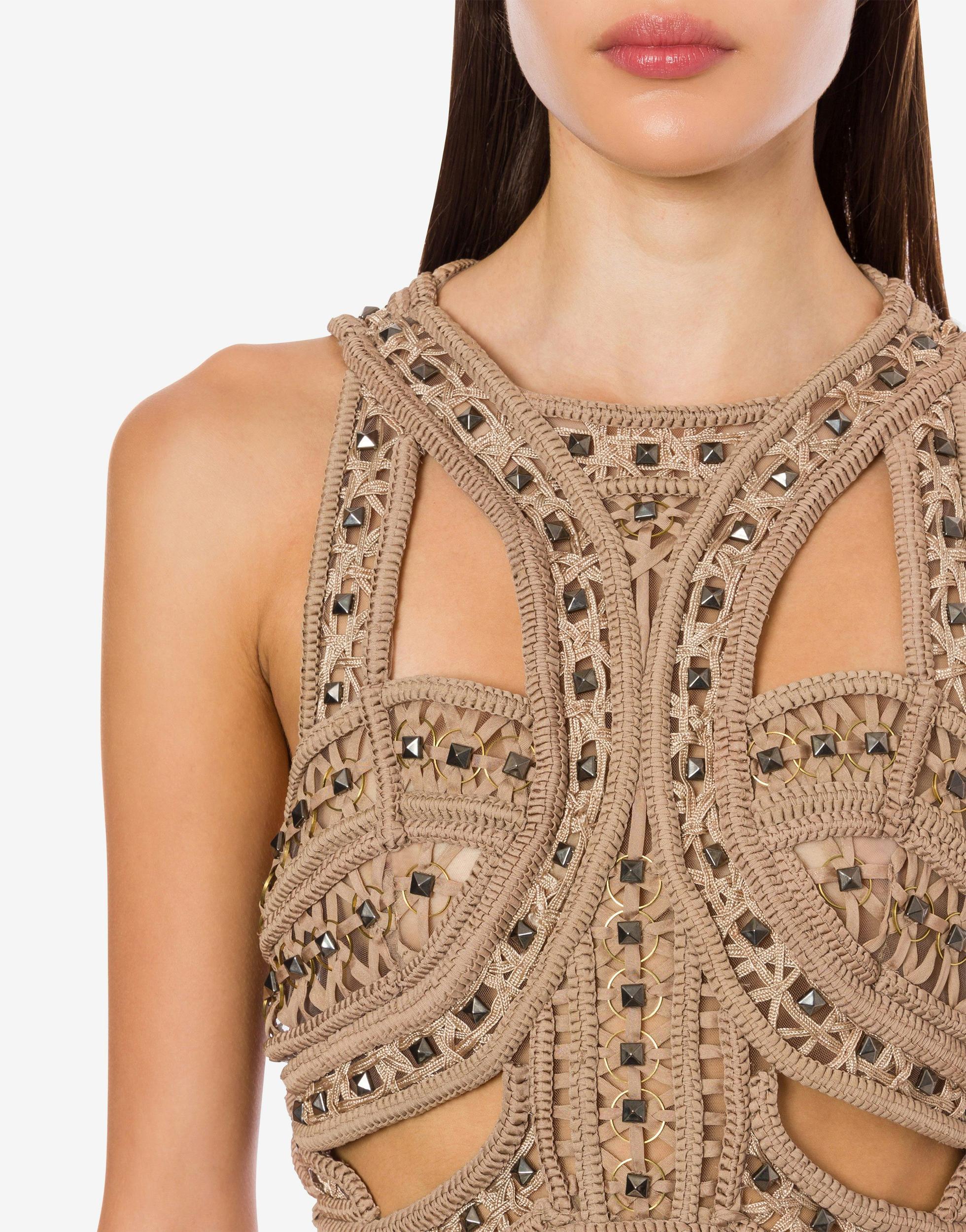 Tulle crop top with embroidery Product Image