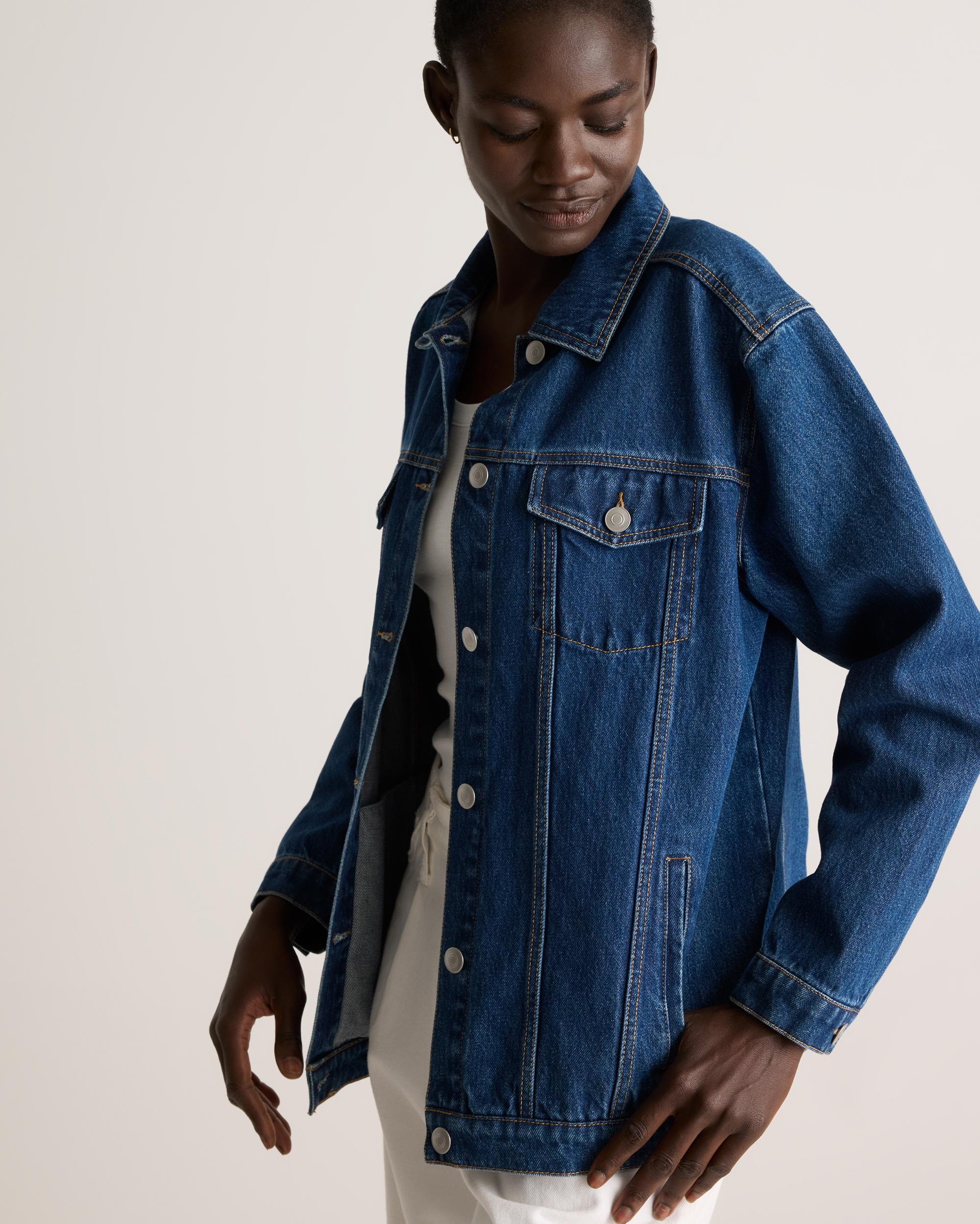Quince | Women's OverSized Denim Jacket Size XS, Organic Cotton Product Image