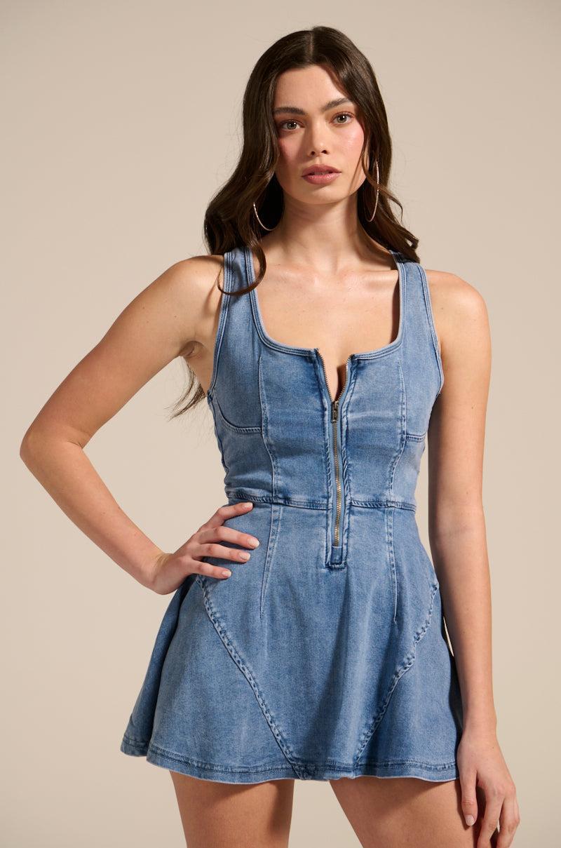VIVIAN DENIM MINI DRESS Product Image