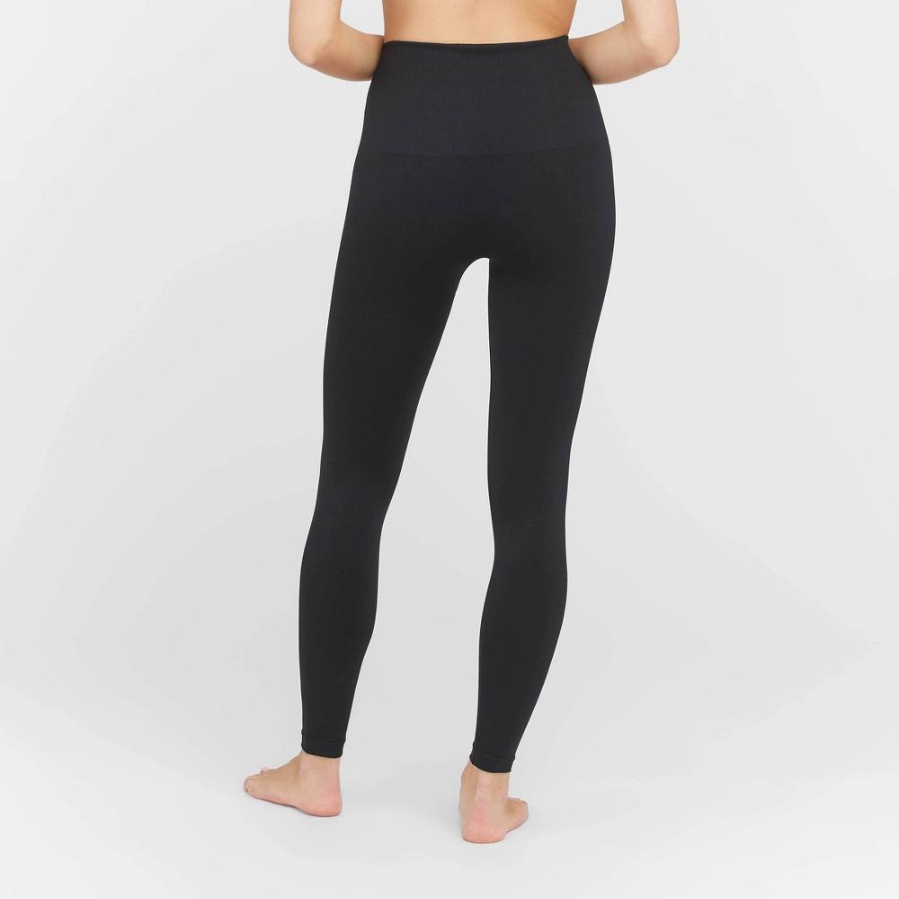 ASSETS by SPANX Women's Seamless Leggings - Black M: Lightweight Nylon-Blend, Ankle Length, Pull-On Style Product Image