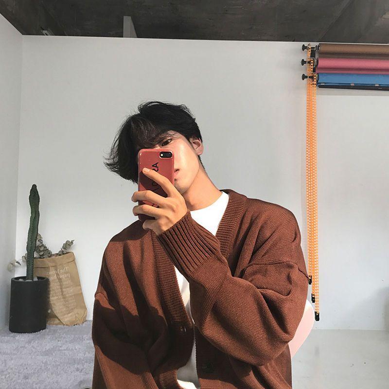 Loose-Fit V-Neck Cardigan Product Image