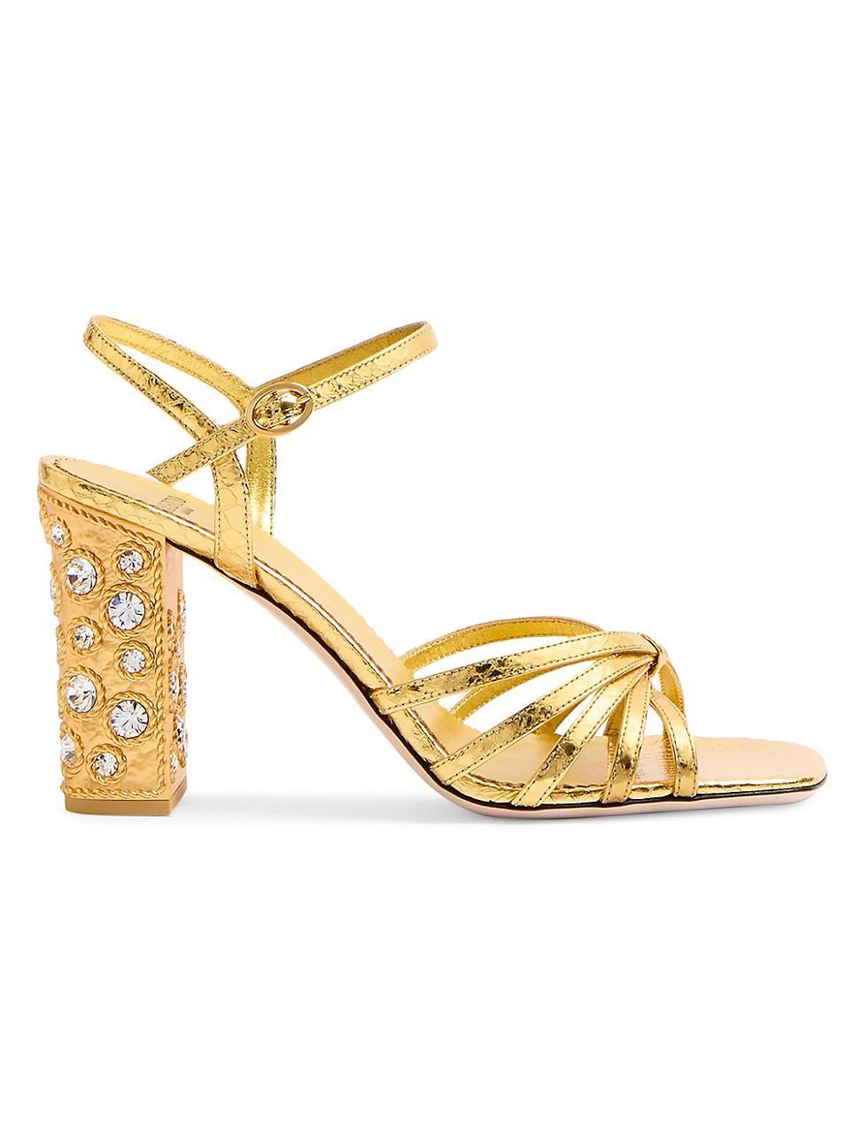 Womens Preshoes Sandals in Laminated Ayers with Crystals 90MM Product Image