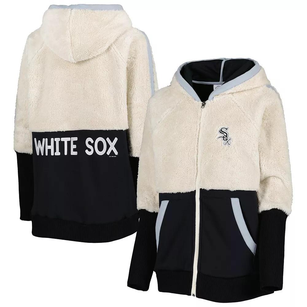 Women's G-III 4Her by Carl Banks Oatmeal/Black Chicago White Sox Shuffle It Raglan Full-Zip Hoodie, Size: Small, Team Product Image