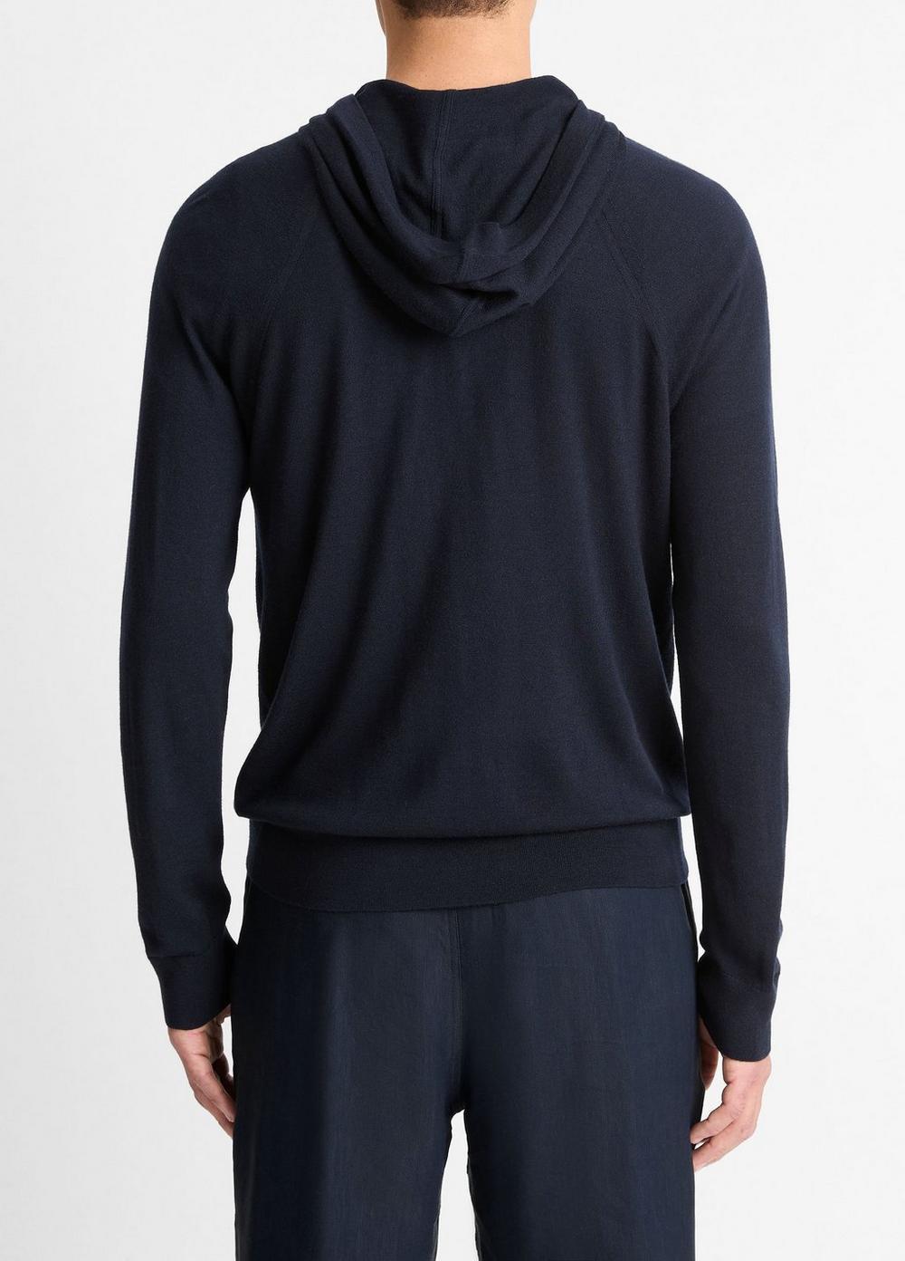 Mens Featherweight Merino Wool-Cashmere Hoodie, Heather Grey, Size L Vince Product Image