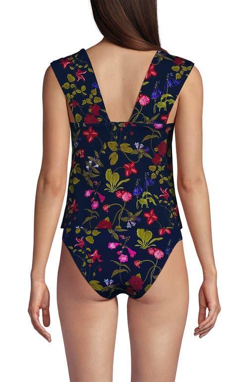 Petite Lands End Square Neck Underwire Tankini Top, Womens Product Image