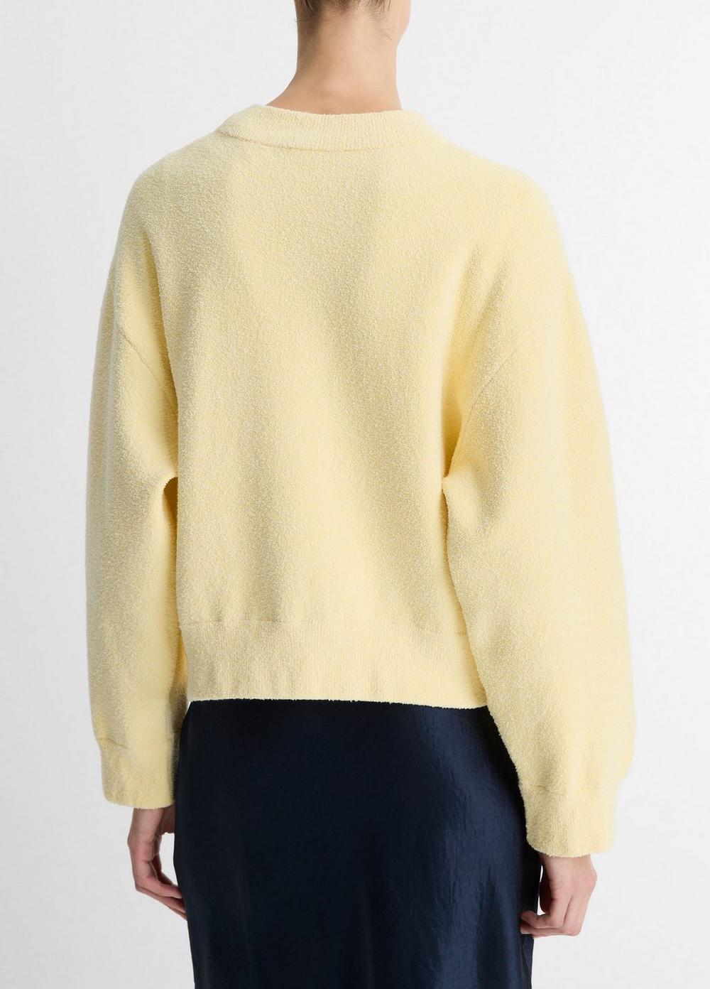 Womens Structured Cotton-Blend Boucl Sweater, Optic White, Size XS Vince Product Image