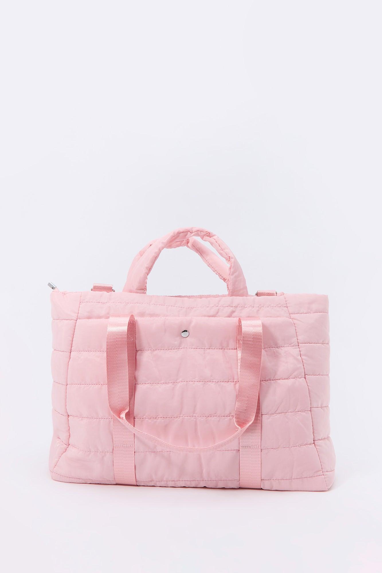 Quilted Nylon Tote Bag Female Product Image