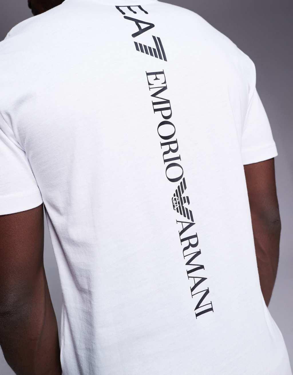 Armani EA7 crew neck logo t-shirt in white Product Image