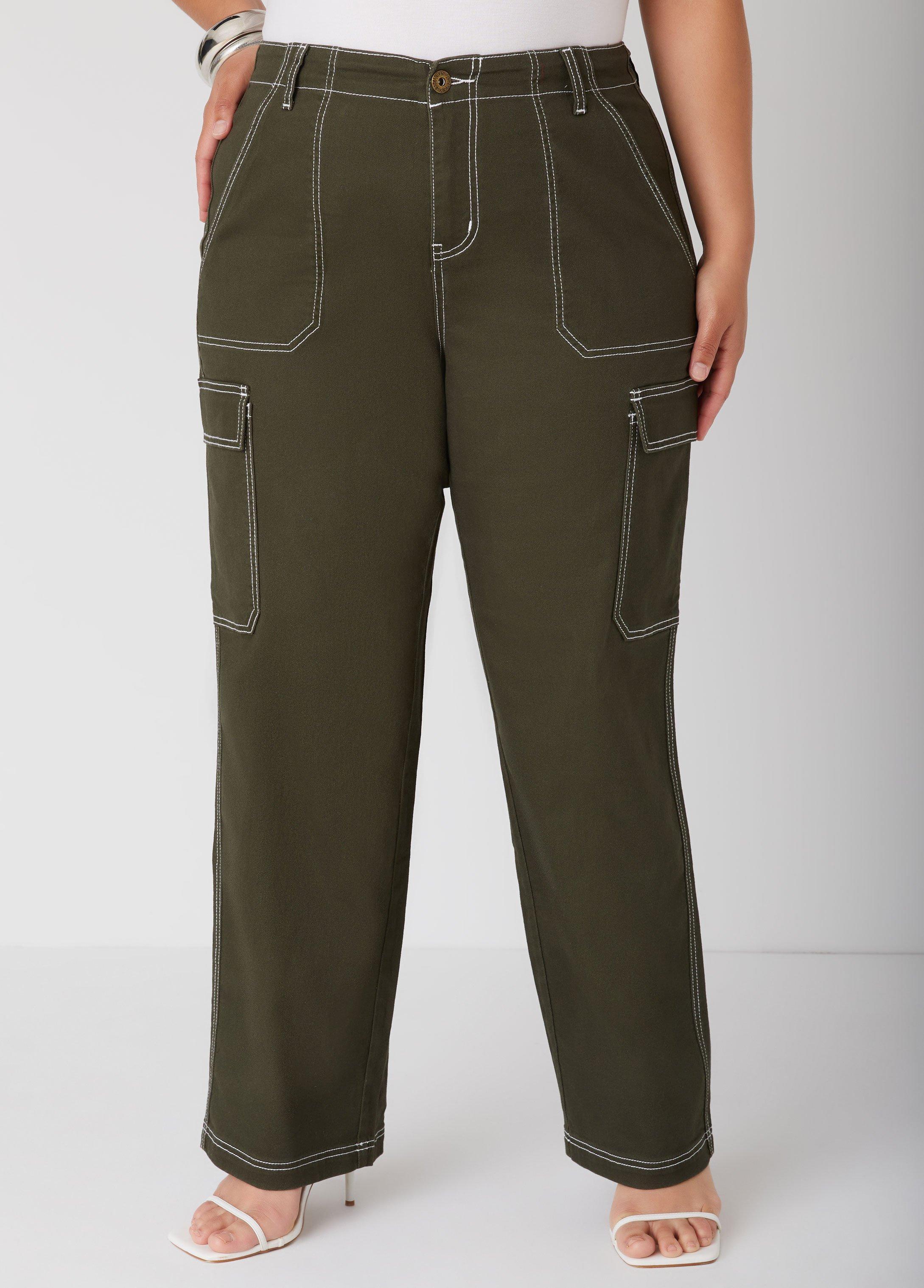 Stitch Detailed Cargo Jeans Product Image