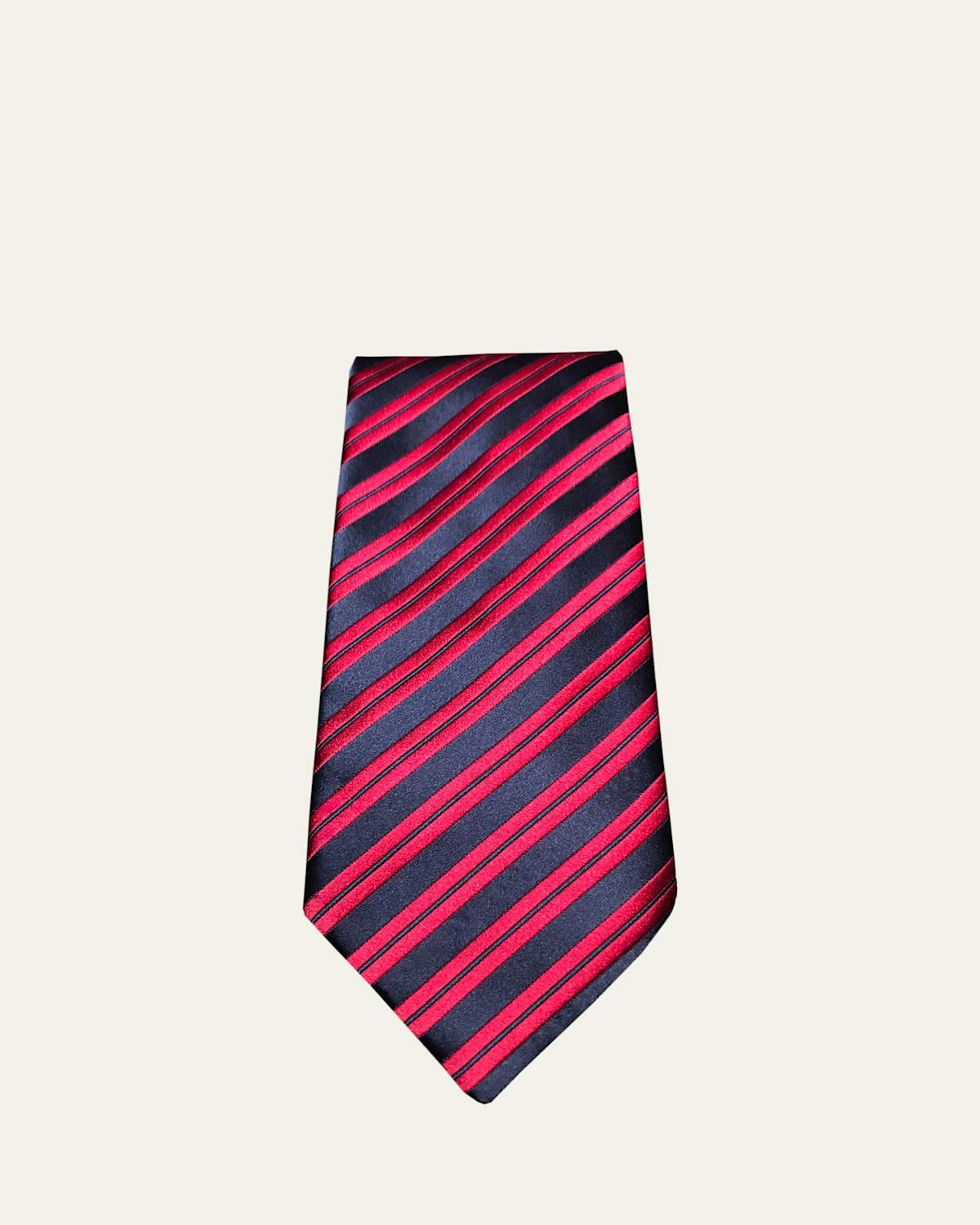 Mens Striped Silk Tie Product Image