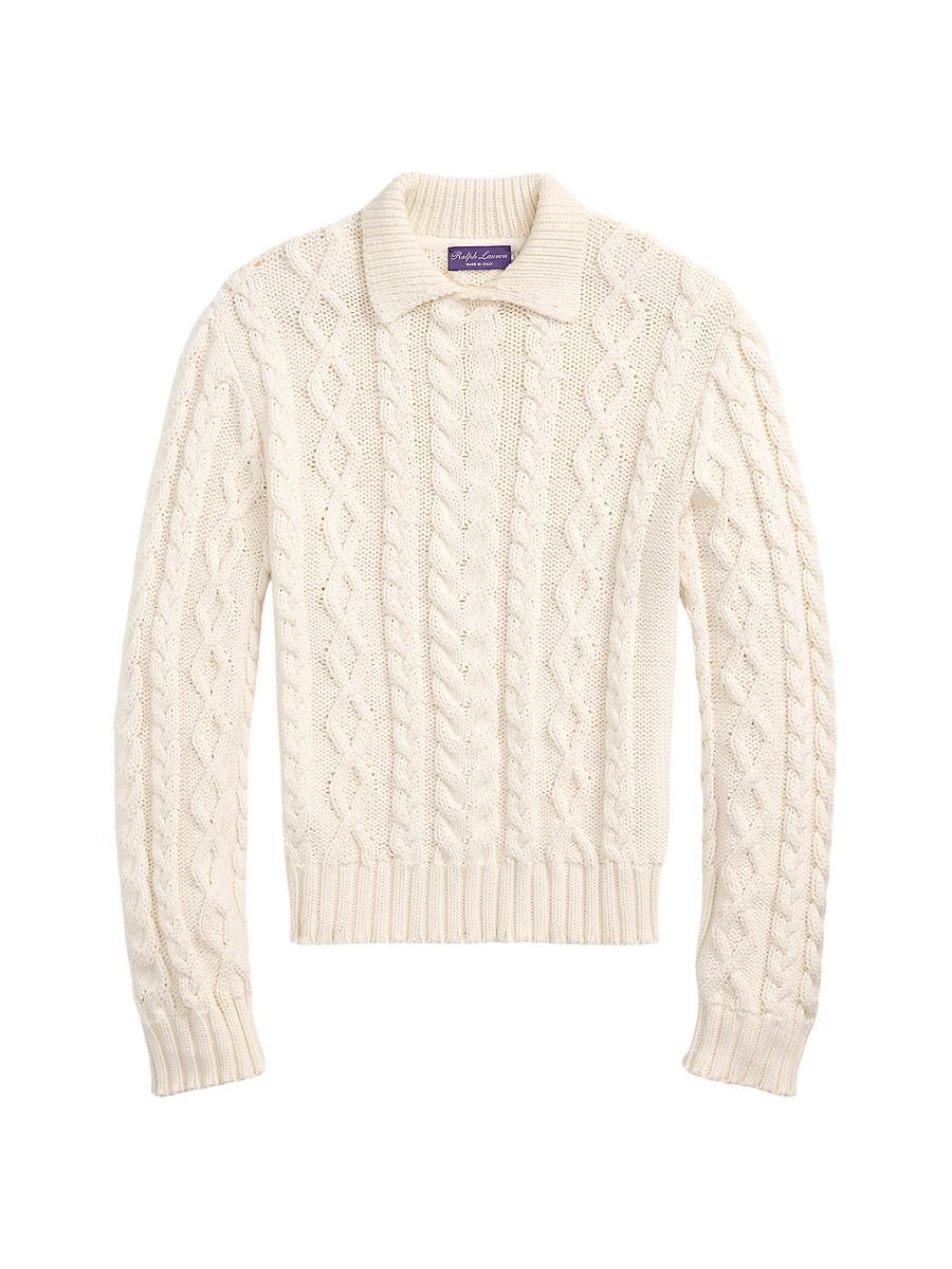 Mens Cable-Knit Collared Sweater Product Image