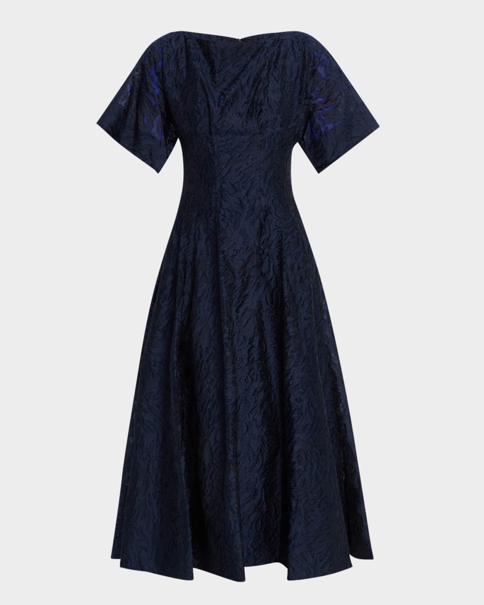 Rosalie Pleated Fil Coupe Midi Dress Product Image