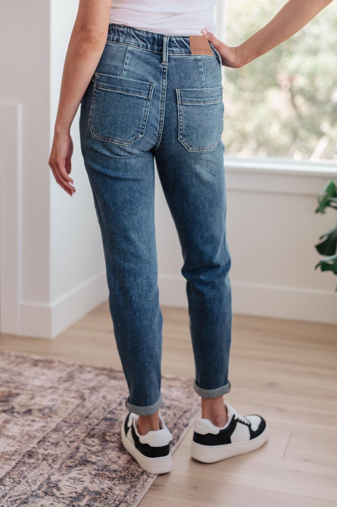 Charlene High Rise Contrast Thread Jogger in Ecru (Online Exclusive) Product Image