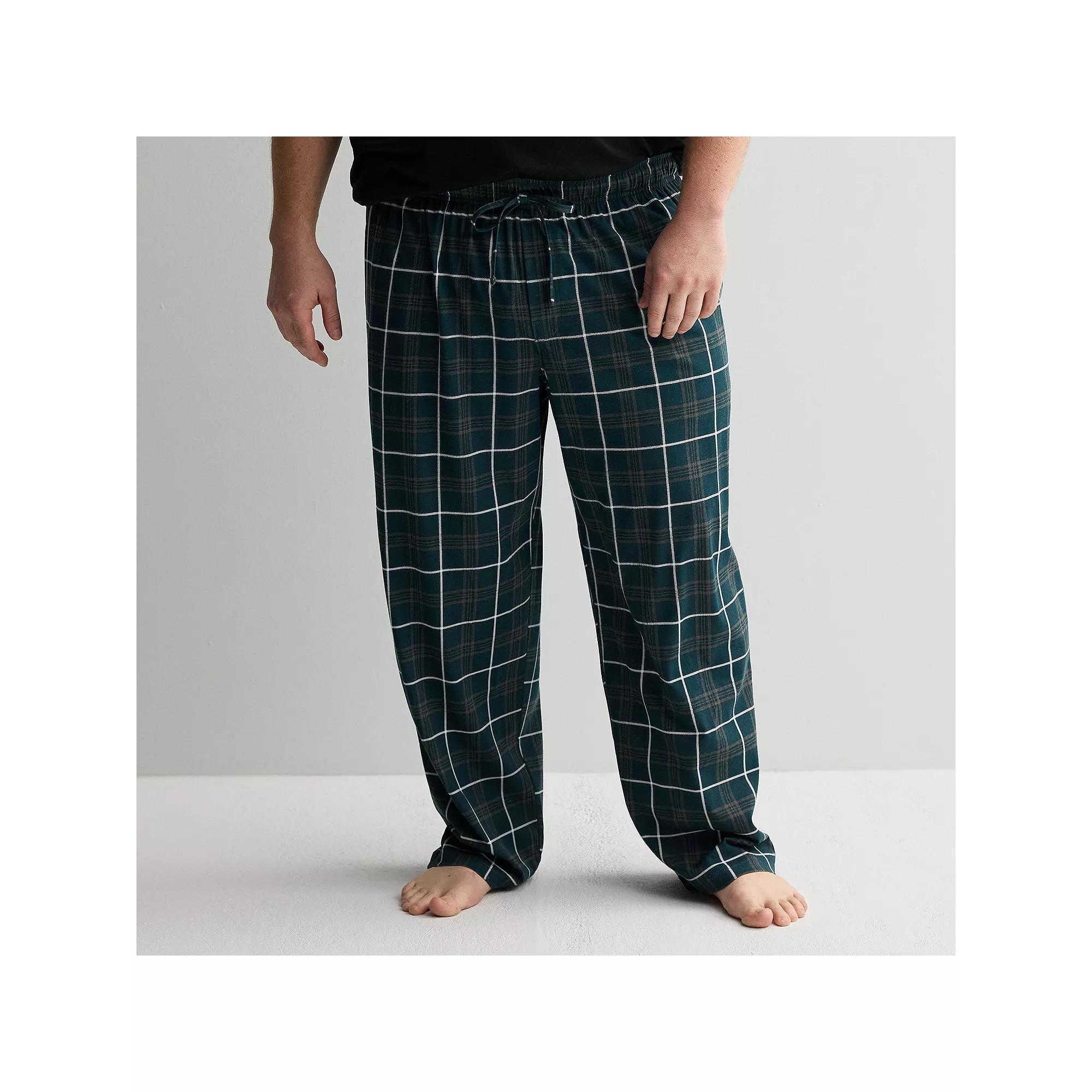 Big & Tall Sonoma Goods For Life® Essential Knit Pajama Pants, Men's, Size: 3XL Tall, Plaid White Check Product Image