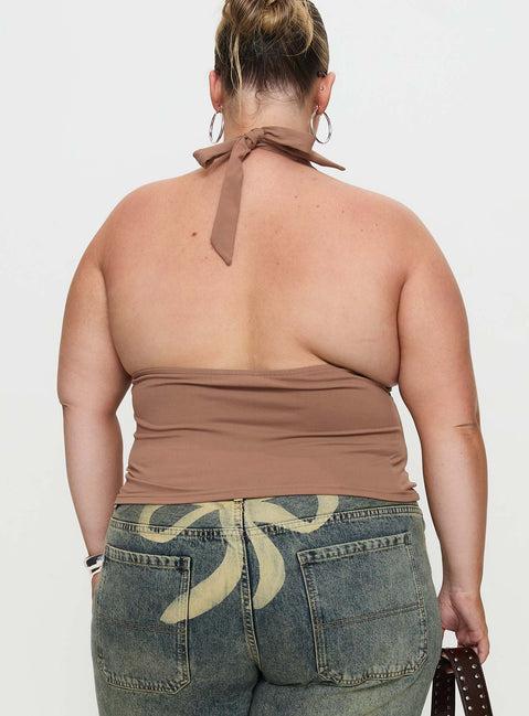 Whimsy Halter Top Chocolate Curve Product Image