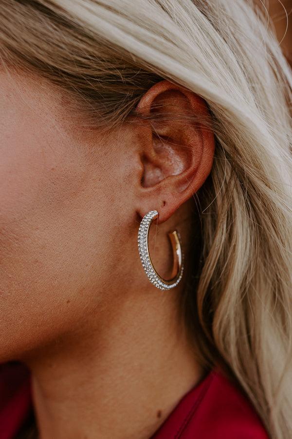 Feels Like Love Hoop Earrings In Gold Product Image