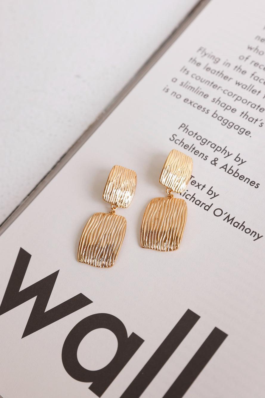 18k Gold Plated Midnight Earrings Gold Product Image