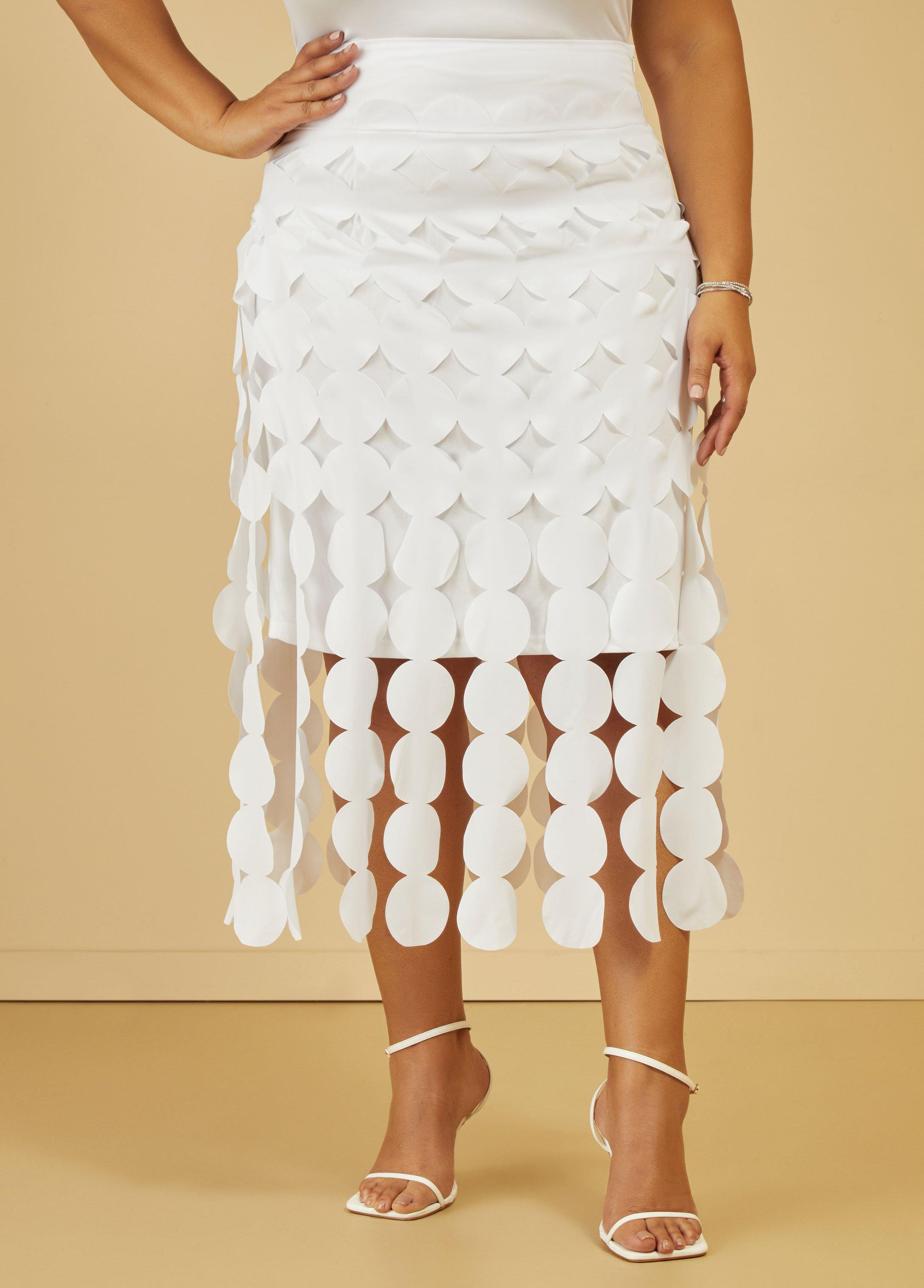 Circle Cutout Fringed Midaxi Skirt Product Image