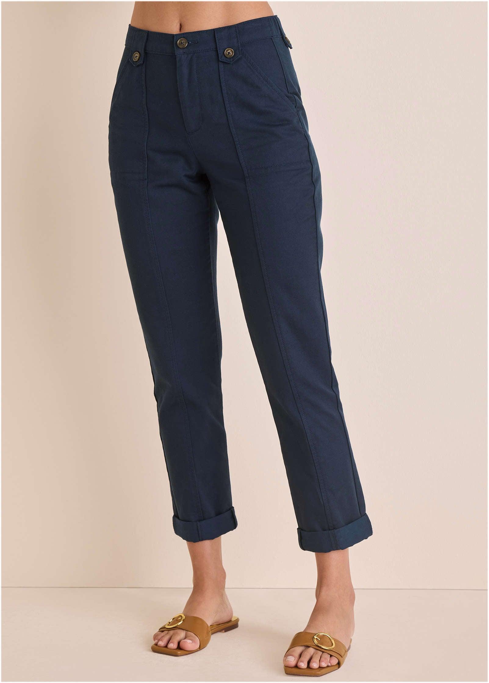 Rolled Hem Chino Pant  - Navy Product Image