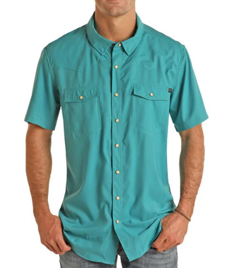 Rock & Roll Denim® Men's S/S Solid Ripstop Snap Shirt Product Image
