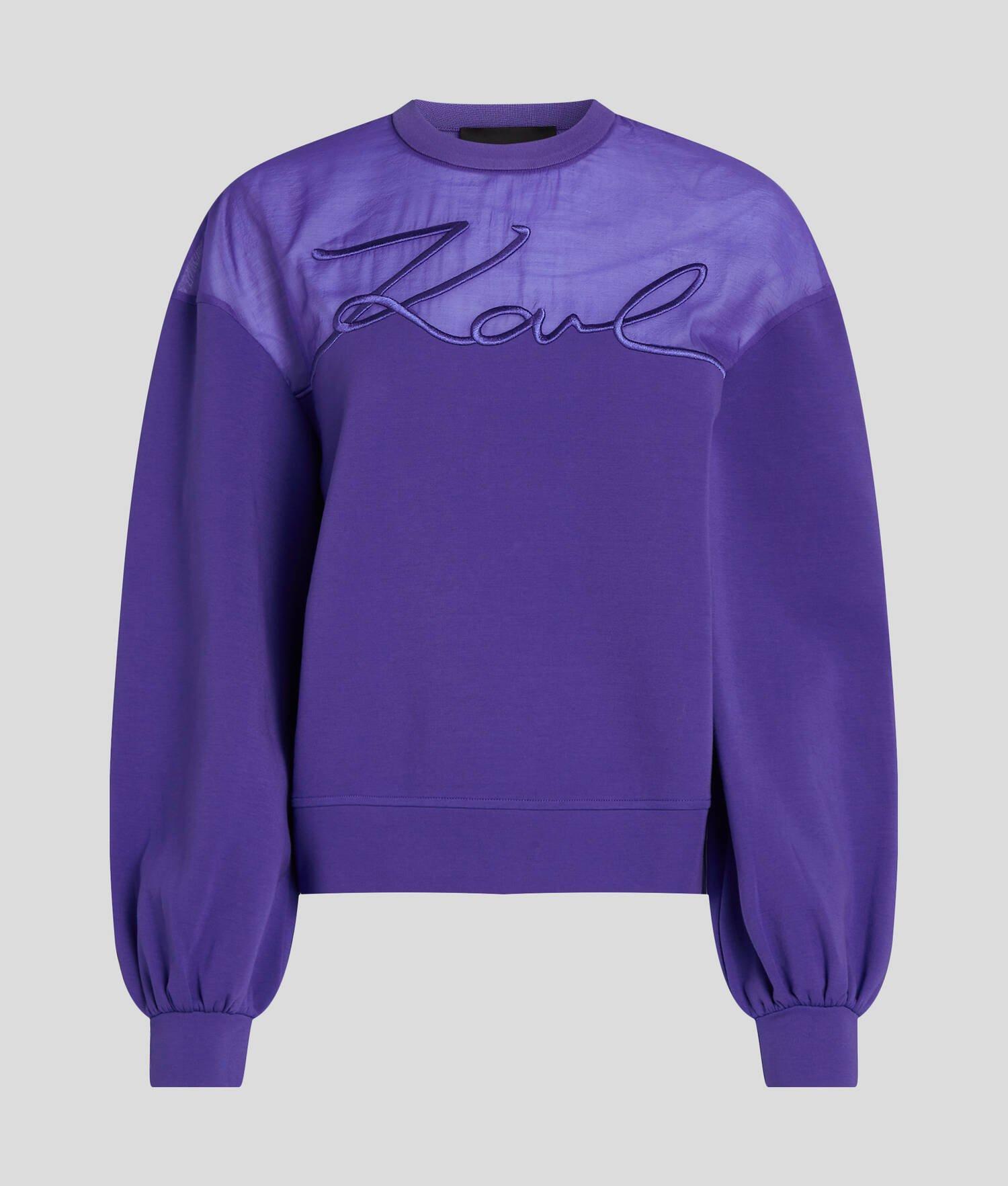 MIXED FABRIC KARL SIGNATURE SWEATSHIRT Product Image