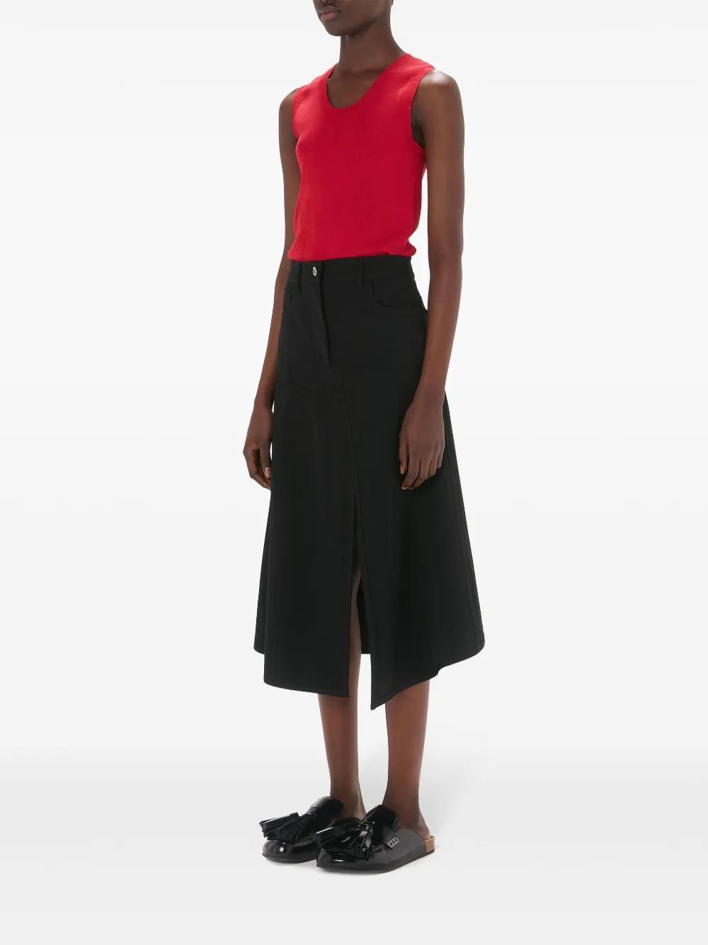 JW ANDERSON Hanky-hem Asymmetric Skirt In Black   Product Image