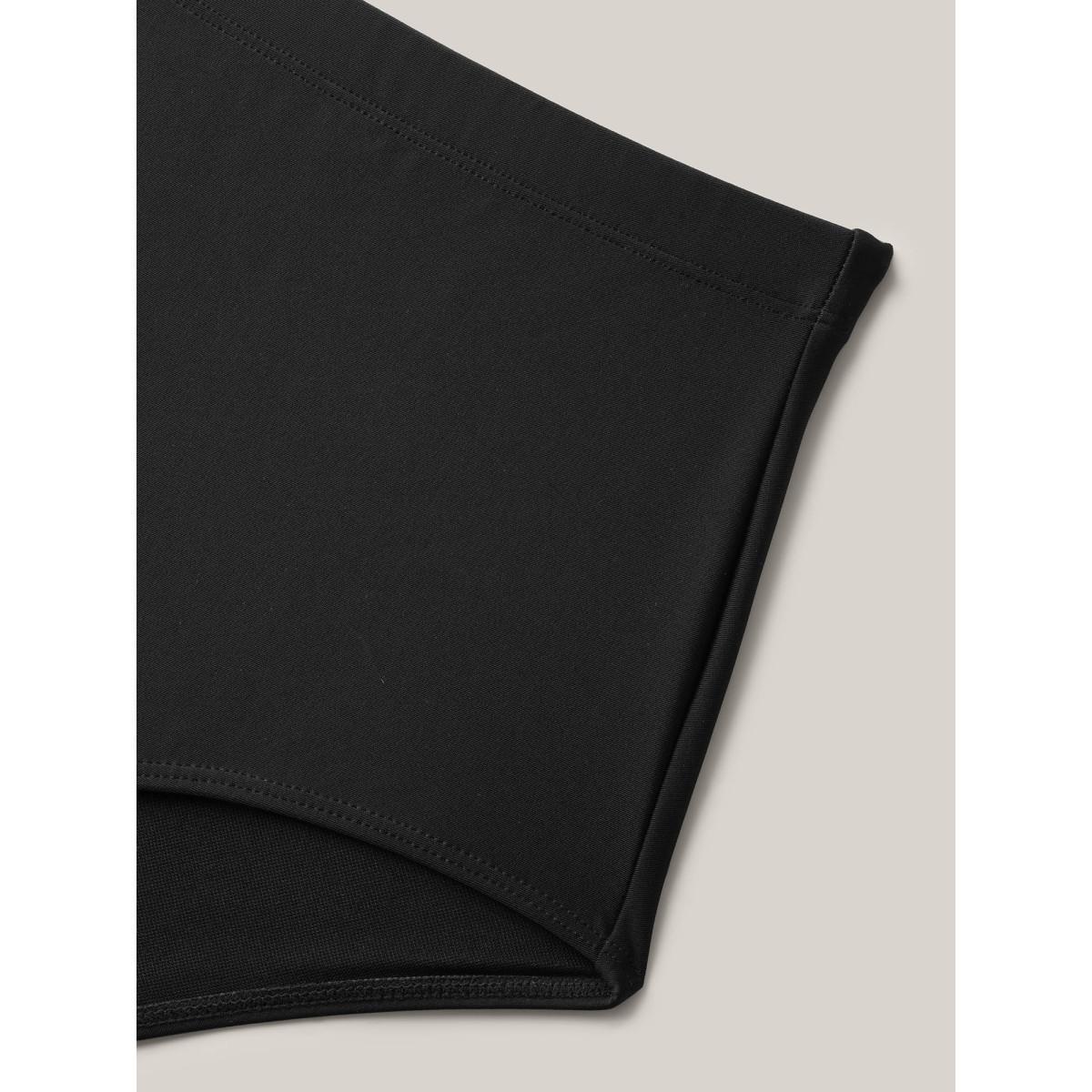 Plus Size V Neck Color Contrast Swim Dress Women's Swimwear Black Beach Bodycon V-neck High stretch Curve Swim Dresses BloomChic 26/4X Product Image
