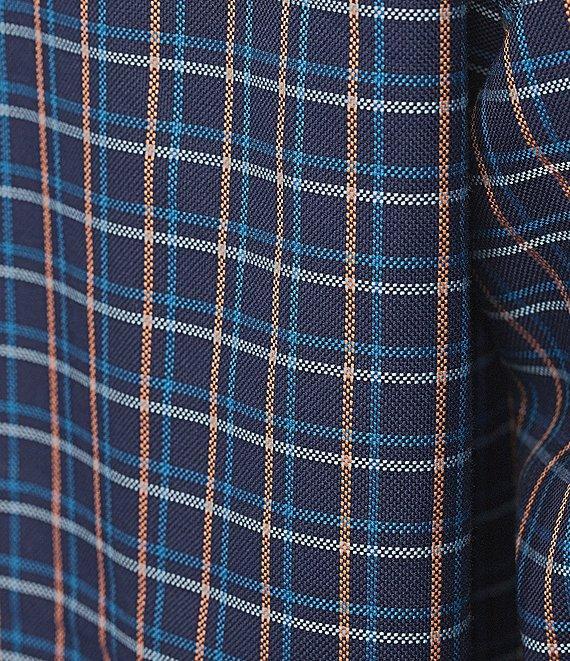 Roundtree & Yorke Long Sleeve Windowpane Pattern Sport Shirt Product Image