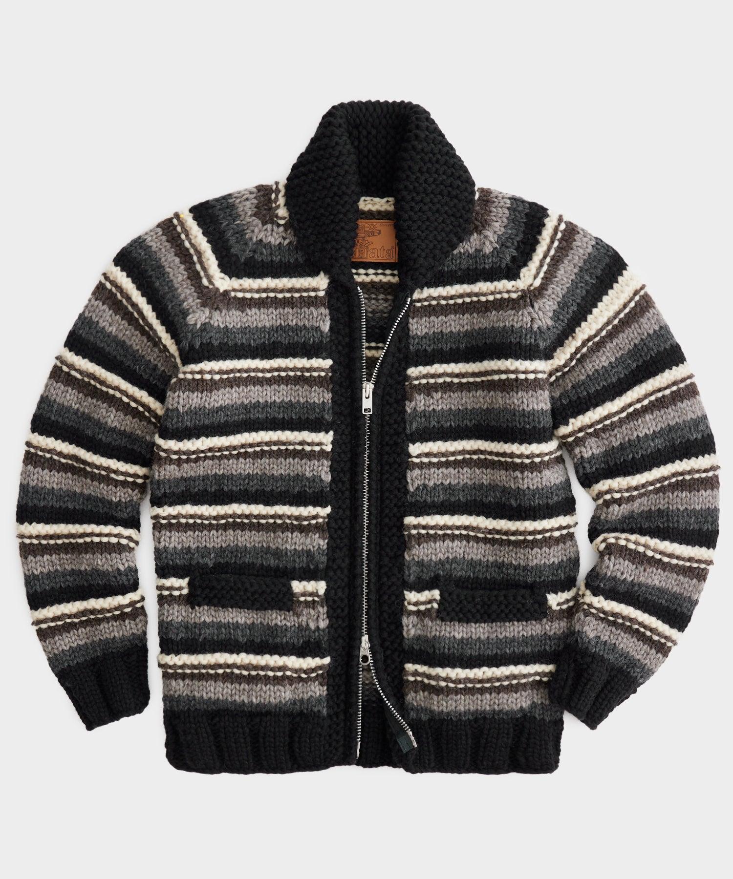Triangle Hand-Knit Cardigan Jacket in Saddle Brown Product Image