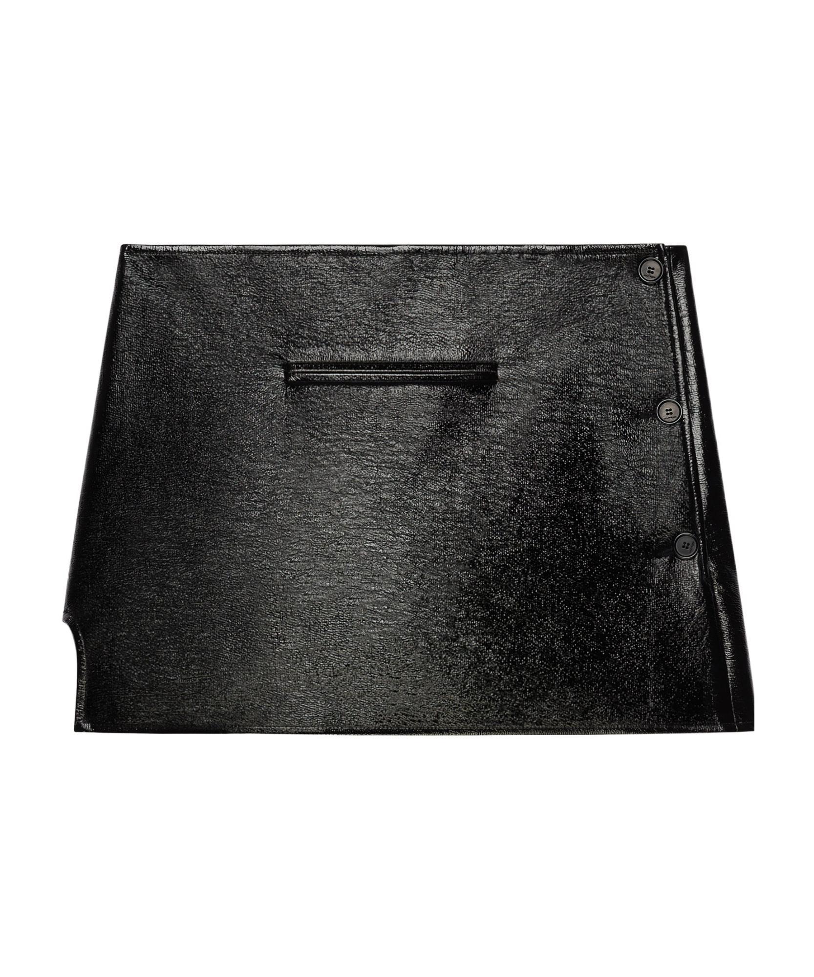 COURRÈGES Oblique Vinyl Mini Skirt In Black Product Image