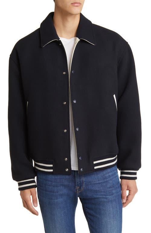 Mens Fall Wool-Blend Varsity Bomber Jacket Product Image