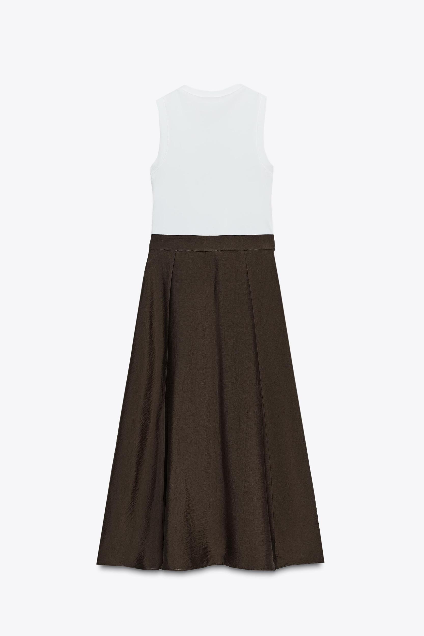 BELTED COMBINATION MIDI DRESS Product Image