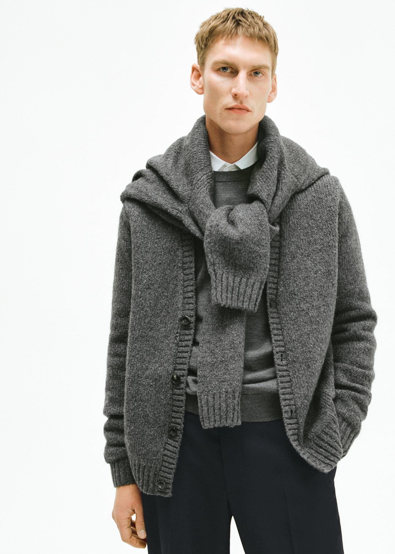 Knitted wool blend cardigan - Men | MANGO USA Product Image