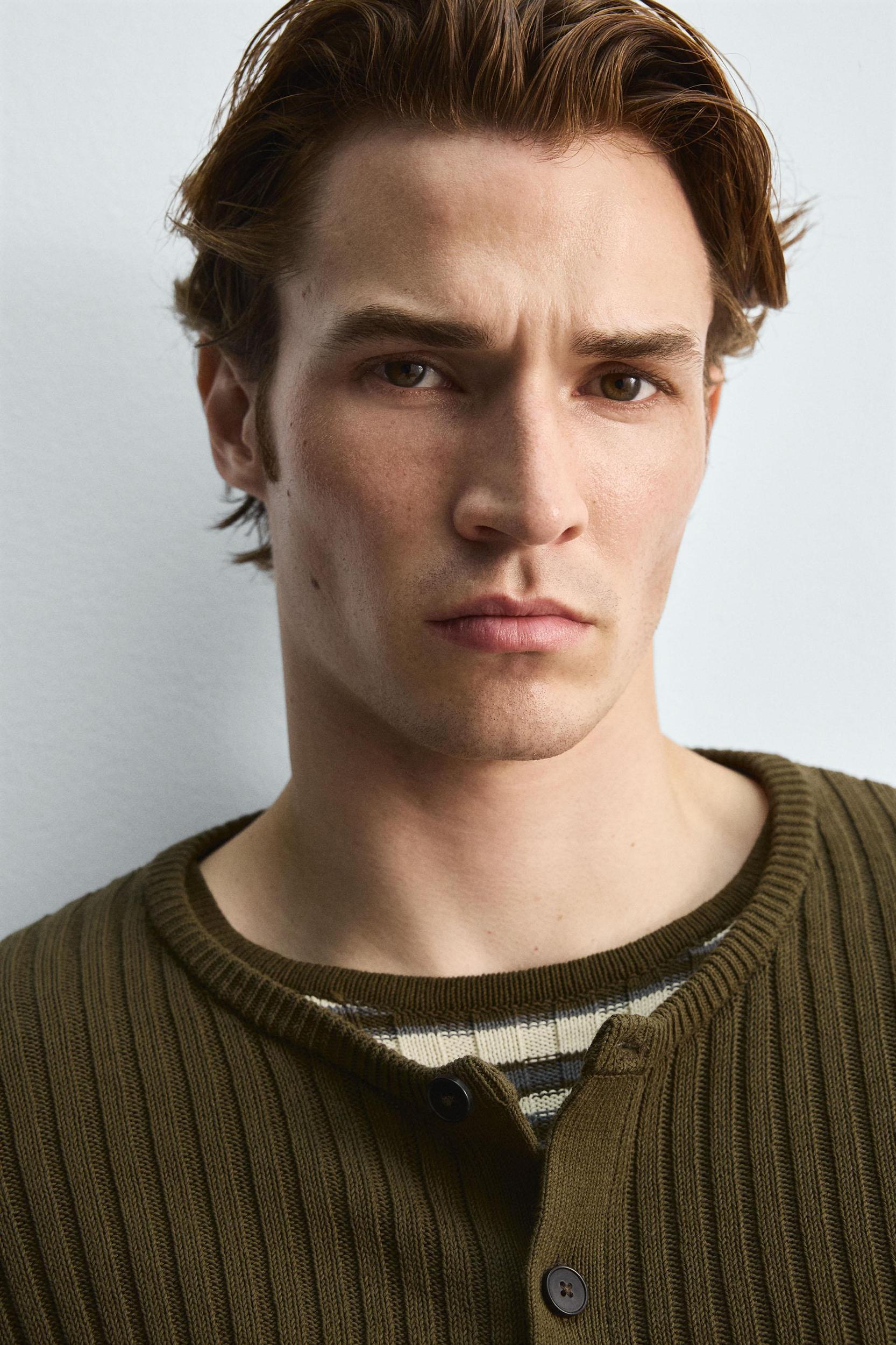 RIB KNIT CARDIGAN Product Image