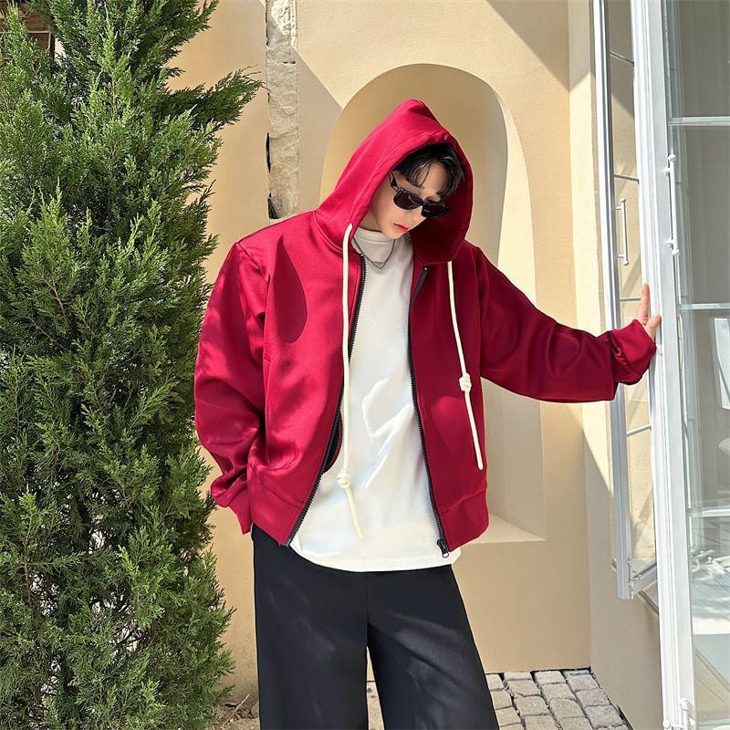 Plain Zip Hoodie Product Image