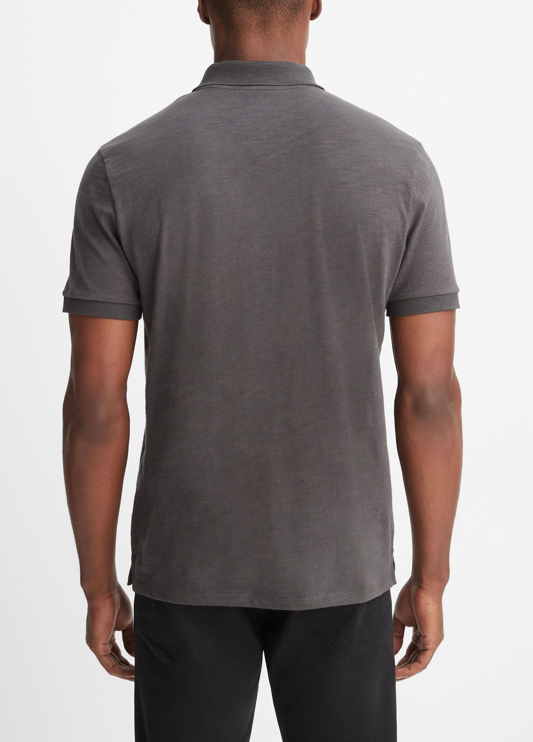 Mens Classic Slub Polo Shirt, Black, Size L Vince Product Image