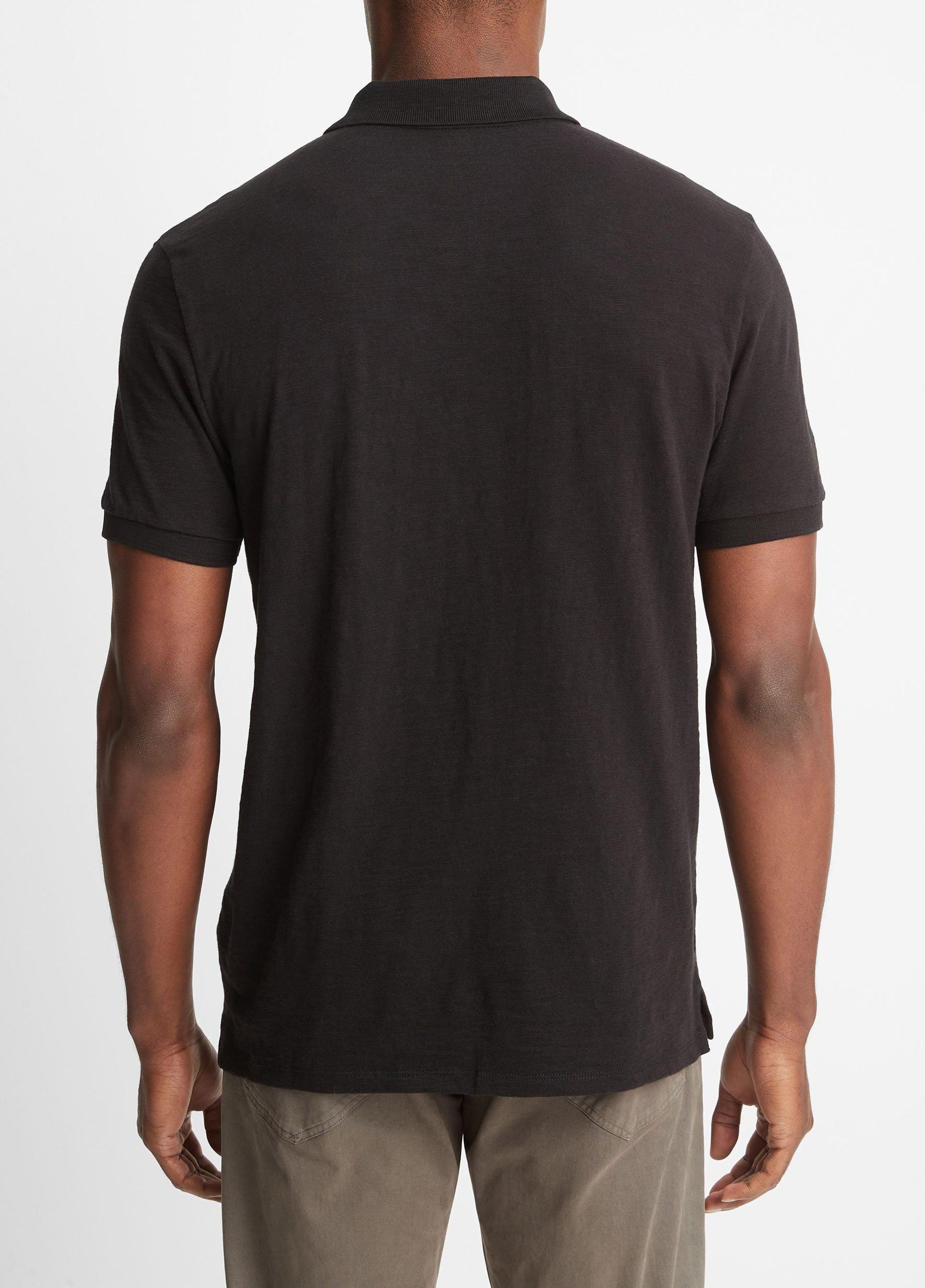 Mens Classic Slub Polo Shirt, Black, Size L Vince Product Image