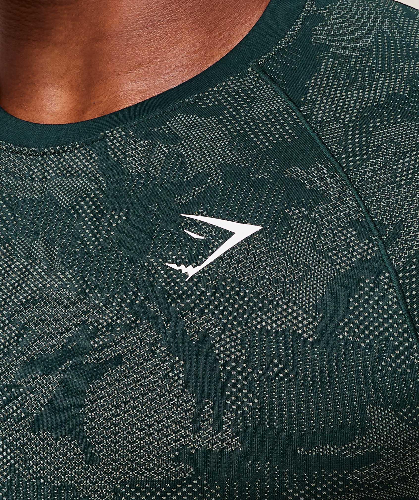 Gymshark Geo Seamless T-Shirt - Deep Petrol Blue/Unit Green Male Product Image