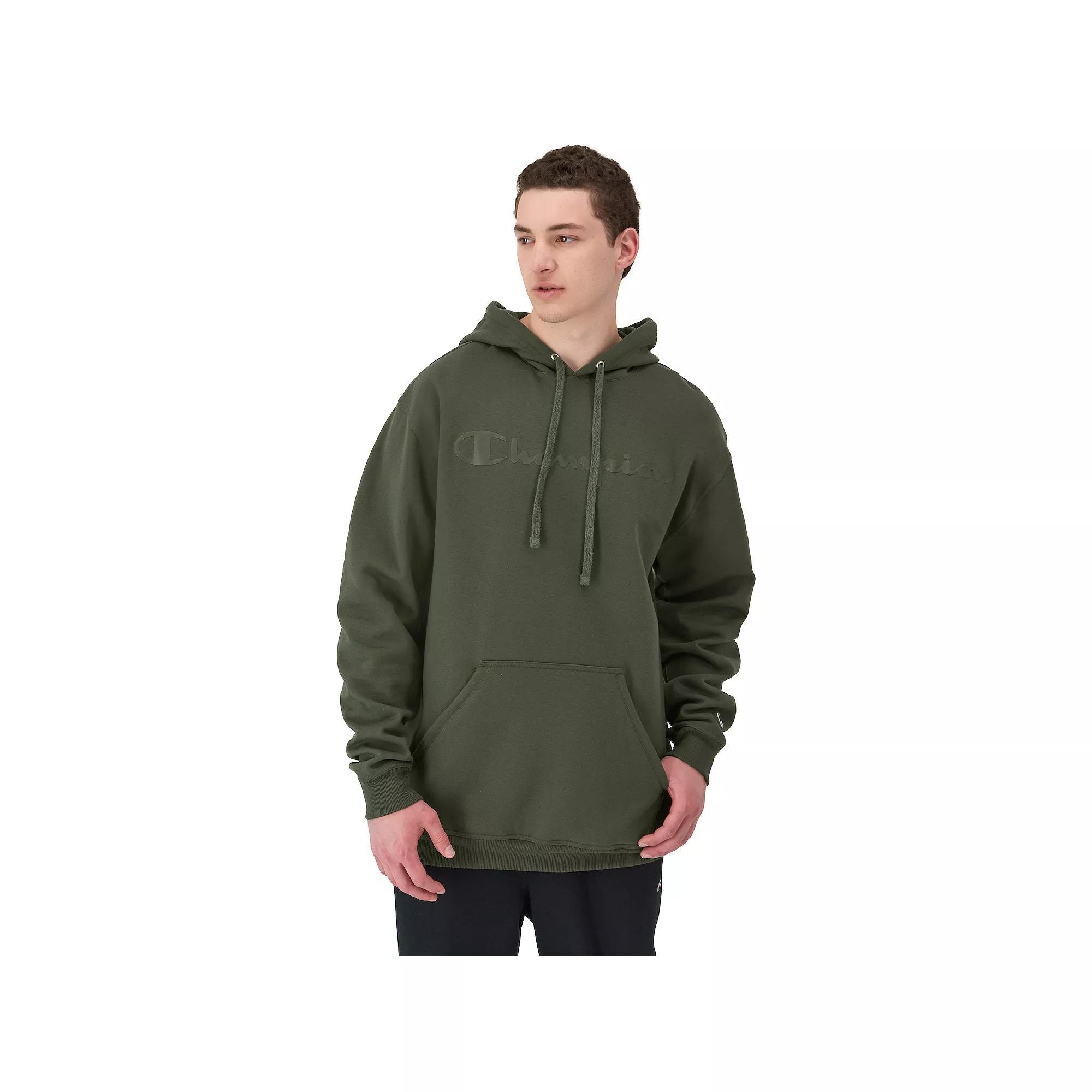 Men's Champion® Embossed Powerblend Graphic Hoodie, Size: Large, Briefly Brown Product Image