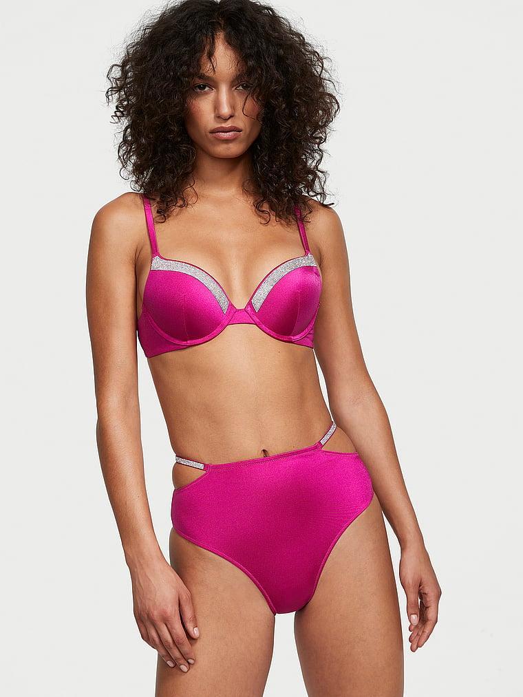 Shine Strap High-Waist Cheeky Bikini Bottom Product Image