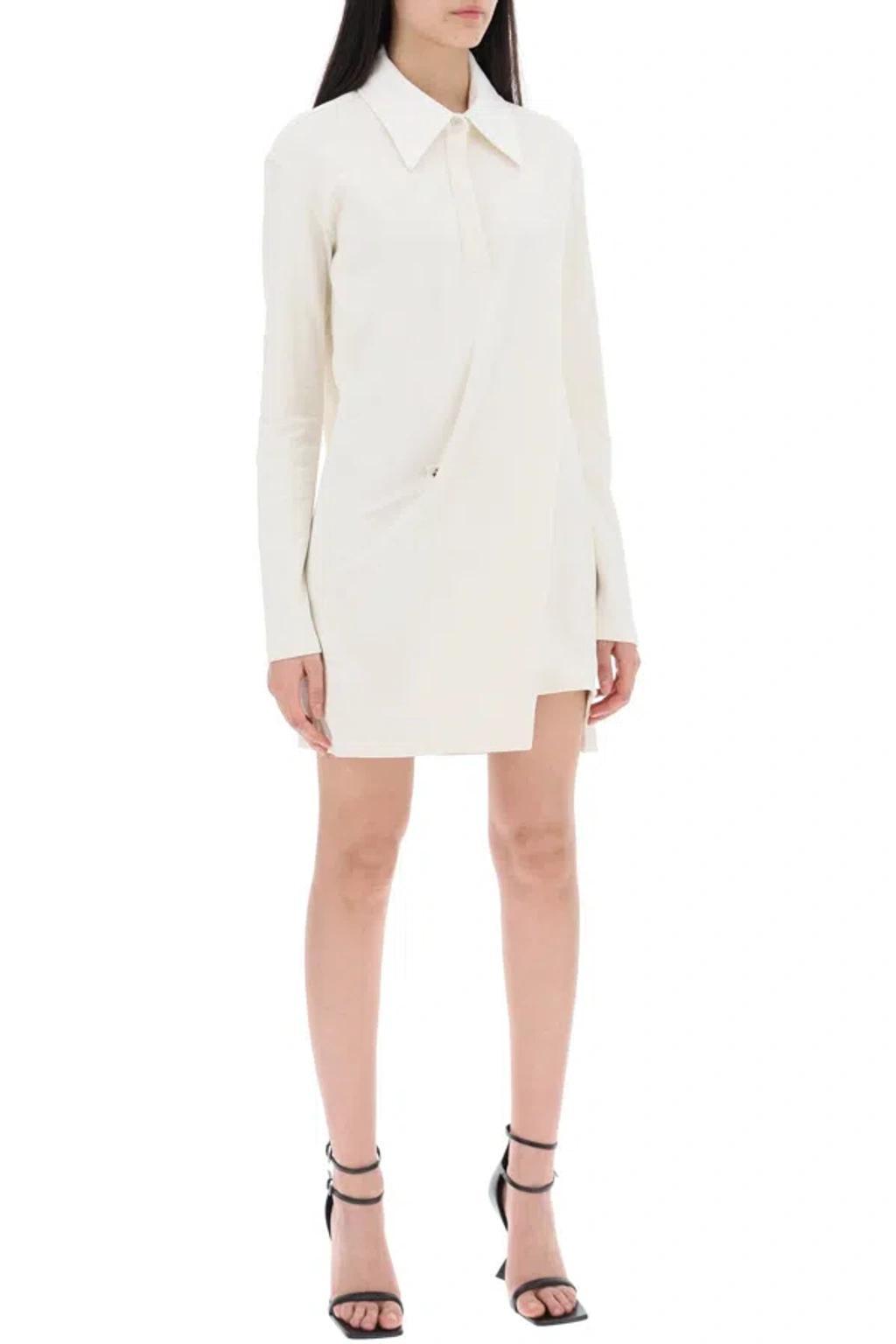 COURRÈGES Courreges Twisted Polo Mini Dress In White Product Image