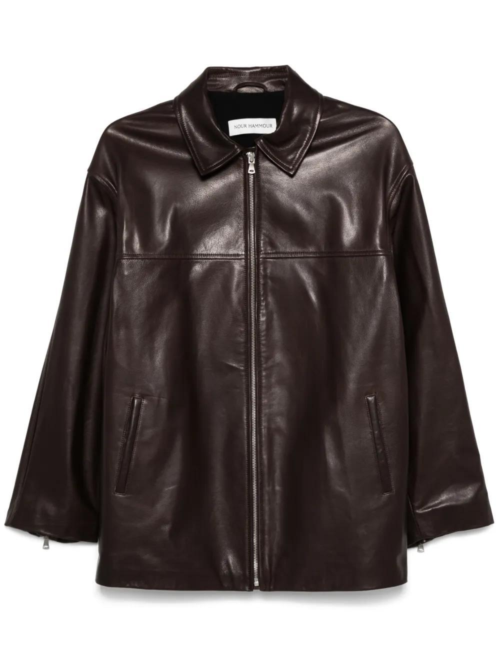 NOUR HAMMOUR Layne Jacket In Brown Product Image