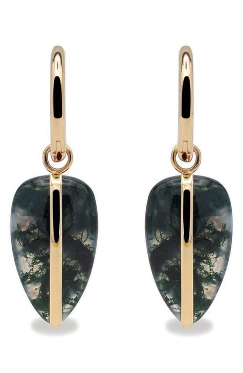 BY PARIAH Pebble Drop Hoop Earrings In Green Product Image