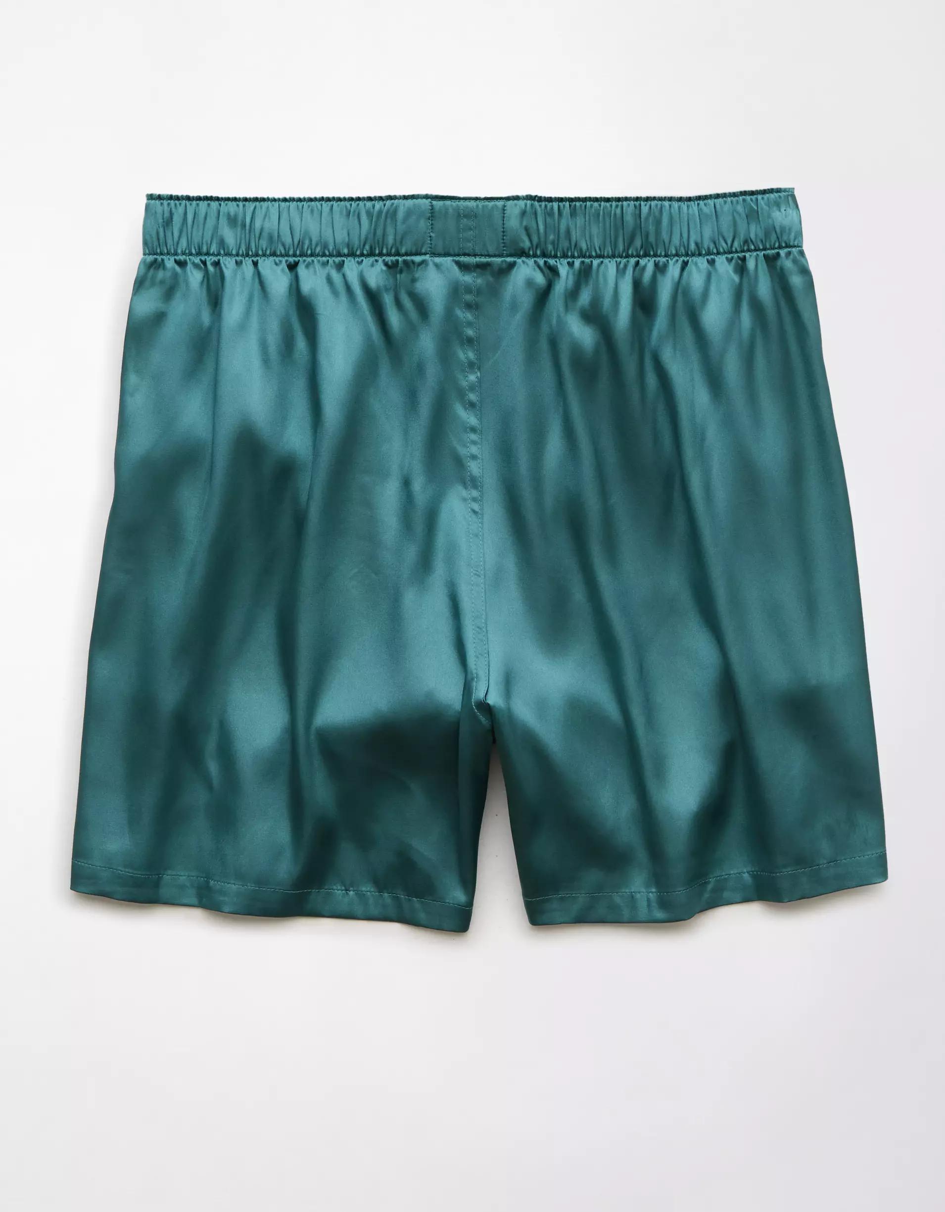 AEO Men's St. Patrick's Day Watercolor Clovers Satin Pocket Boxer Short Product Image
